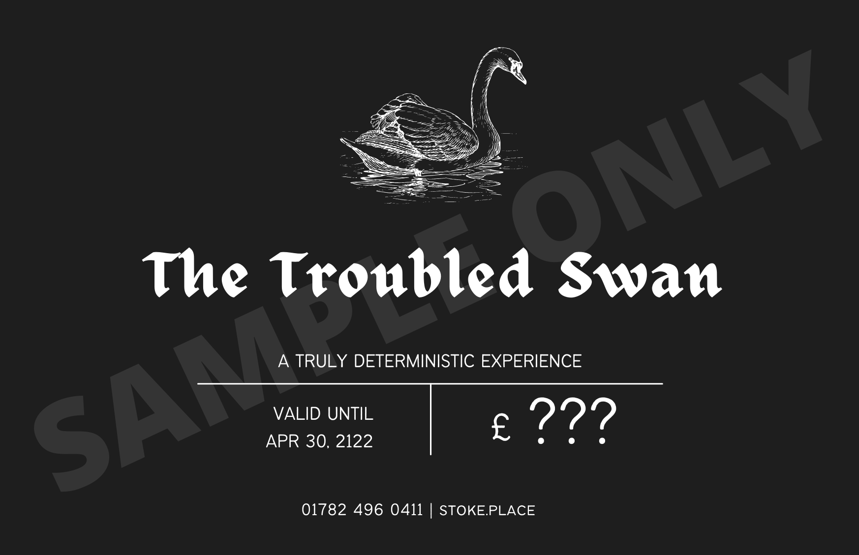 The Troubled Swan gift voucher